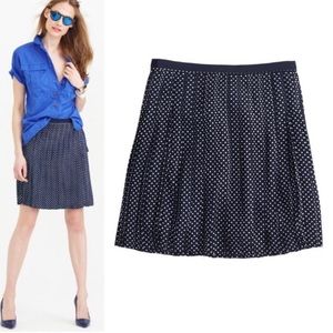 NWOT J Crew Stitched Down Pleated Grid Dot Skirt